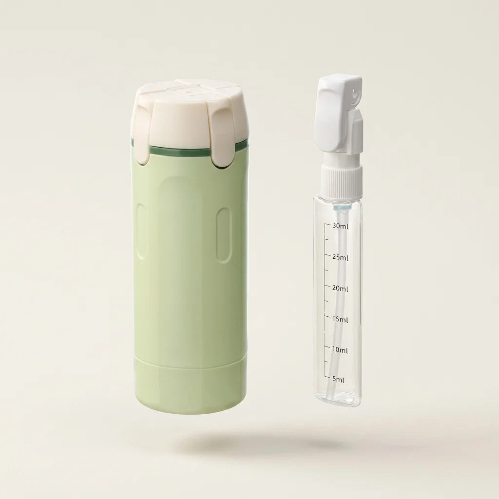 4-In-1 Travel Bottle- Combines multiple toiletry containers into a single portable unit