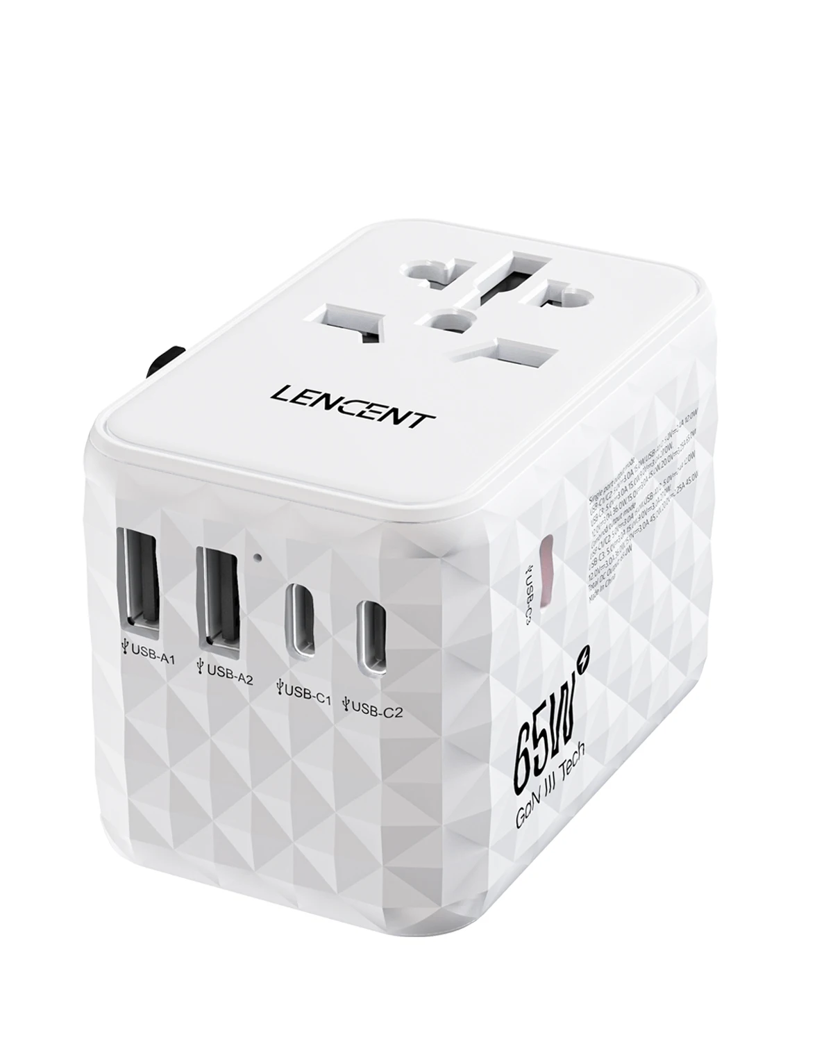 65W Universal Travel Adapter All-In-One EU/UK/USA/AUS