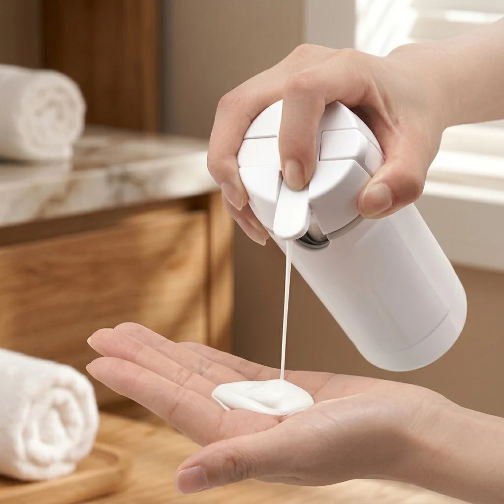4-In-1 Travel Bottle- Combines multiple toiletry containers into a single portable unit