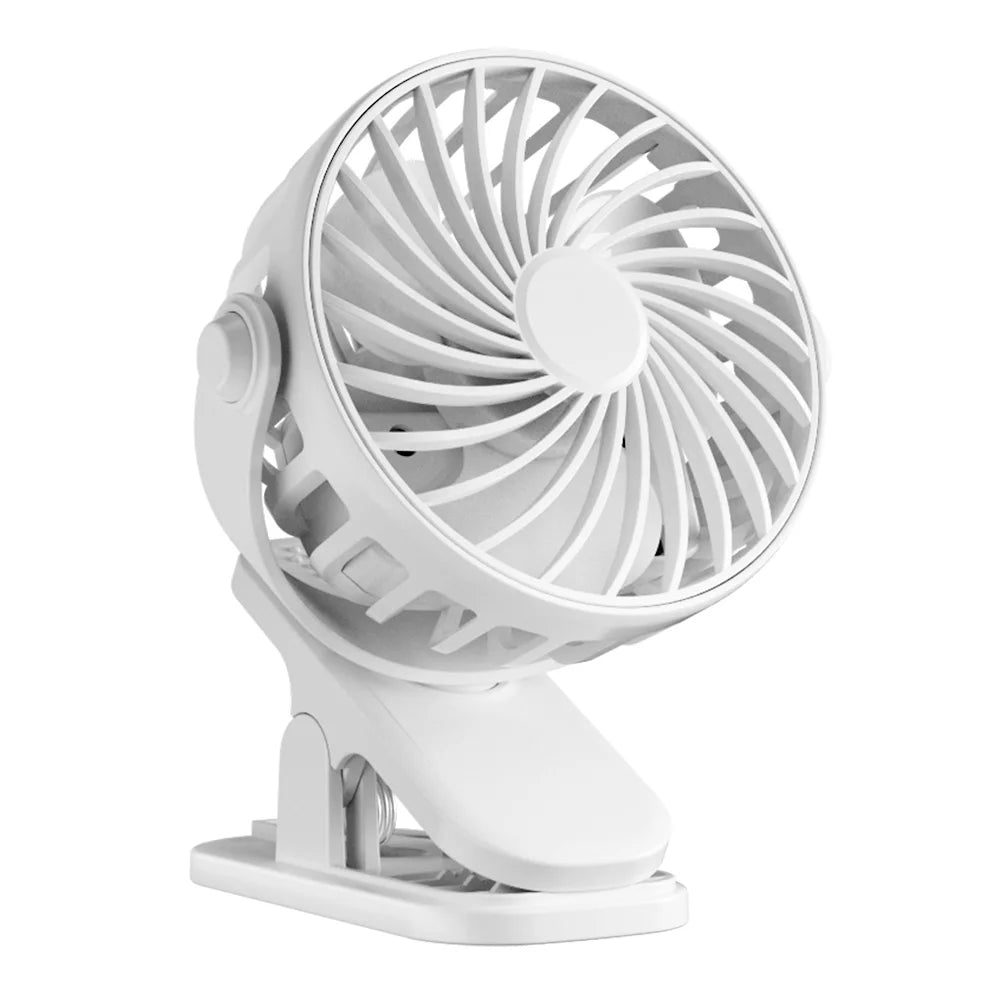 Mini Fan Rechargeable 720° Rotating Hanging Clip Fan with Nightlight