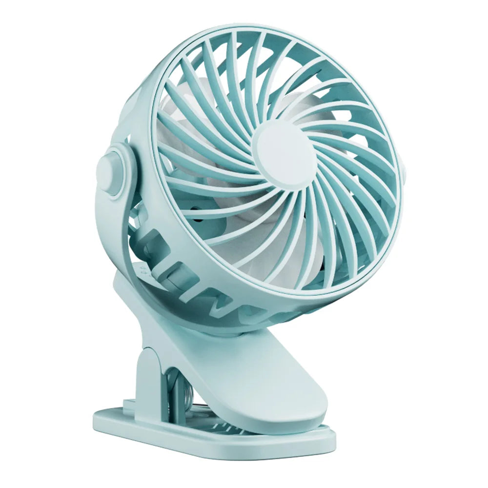 Mini Fan Rechargeable 720° Rotating Hanging Clip Fan with Nightlight