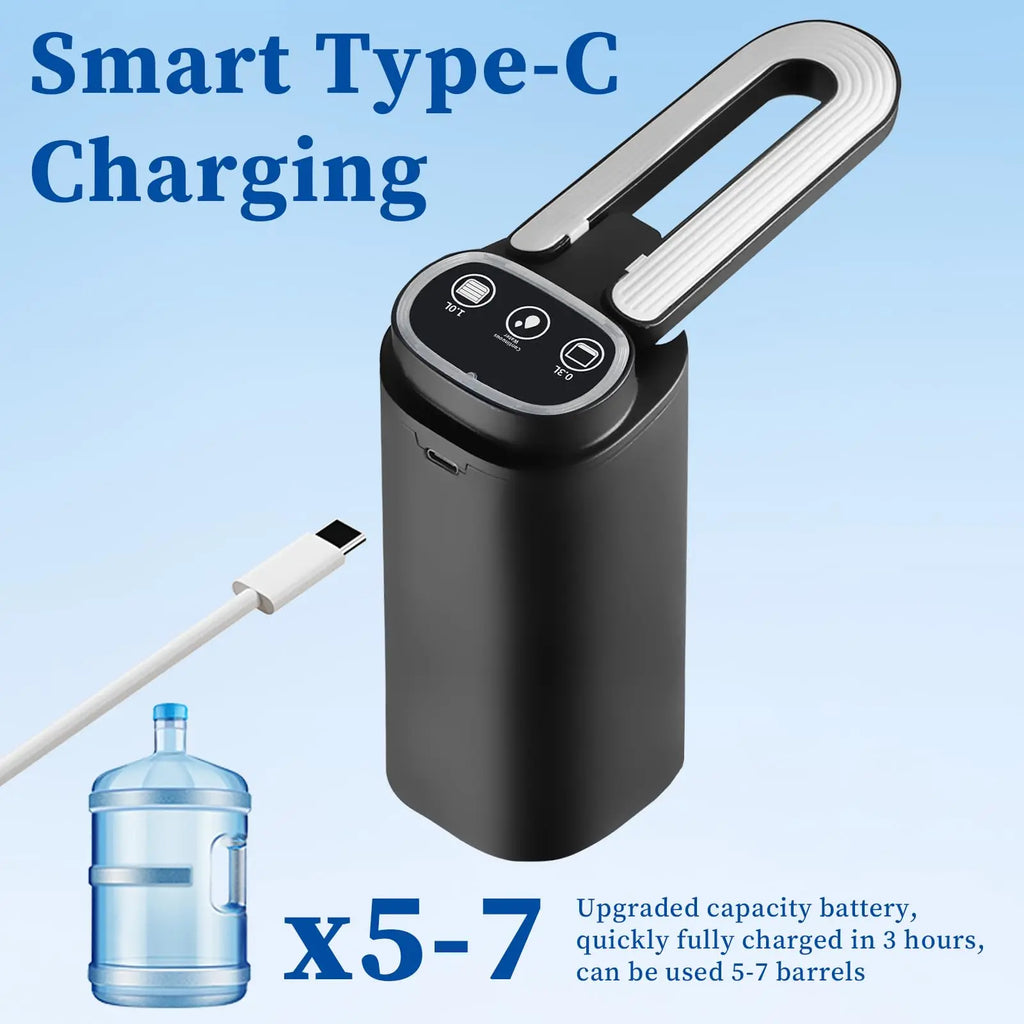 Portable Pump Automatic Water Dispenser for 5 Gallon Bottle Type-C Charging